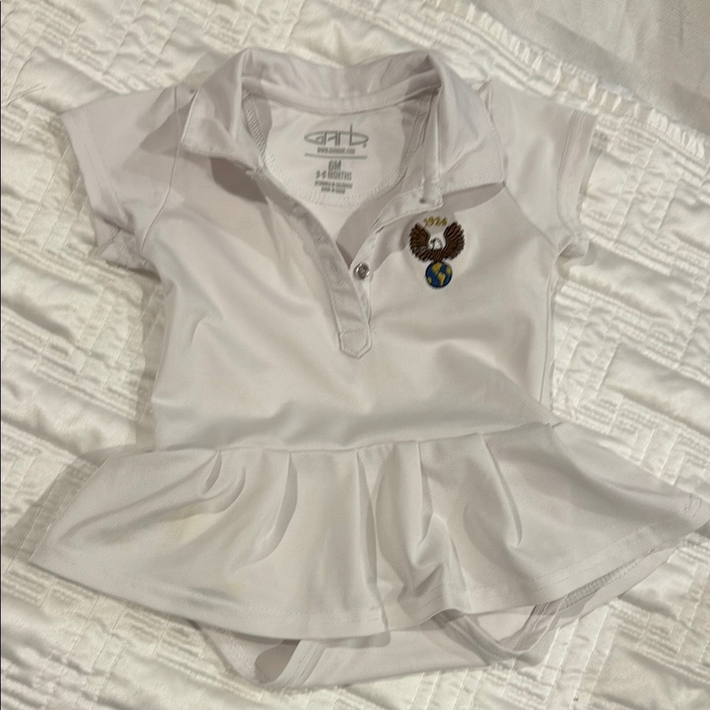 White baby Army-Nacy Country club (ANCC) Polo Shirt with Embroidered Crest
